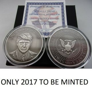 2 - DONALD TRUMP 1 OZ.  999 SILVER COINS INAUGURATION AND PRESIDENTIAL SEAL COINS 3