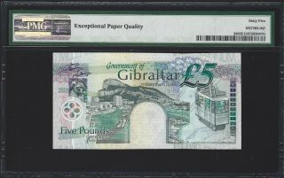 GIBRALTAR 5 Pounds 2000 Commemorative,  P - 29 Small Serial Number,  PMG 65 EPQ UNC 2