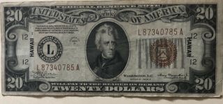 1934 A $20 Hawaii Dollar