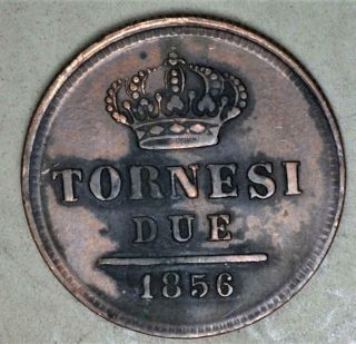 Italian States - Kingdom Of The Two Sicilies 1856 2 Tornesi
