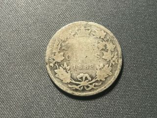 1888 Canada 25 Cents Queen Victoria Old Silver Coin - Shape