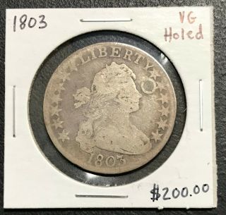 1803 U.  S.  Silver Draped Bust Half Dollar Vg Details $2.  95 Max C2882