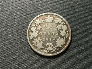 1872 Canada 25 Cents Queen Victoria Old Silver Coin - Shape