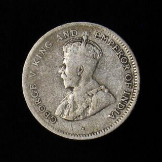 1911 Ceylon 25 Cents Km 105 Low Mintage Silver Coin
