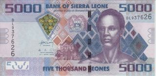 Sierra Leone Banknote P32 5,  000 5.  000 5000 Leones,  Unc We Combine