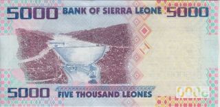 Sierra Leone banknote P32 5,  000 5.  000 5000 Leones,  UNC We Combine 2