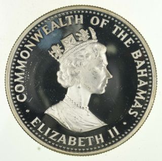 Silver - Huge - 1987 Bahamas 25 Dollars - World Silver Coin - 133.  5 Grams 965