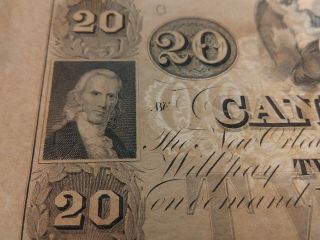 1850 ' s $20 Canal Bank Orleans 4 Note Uncut Sheet 3