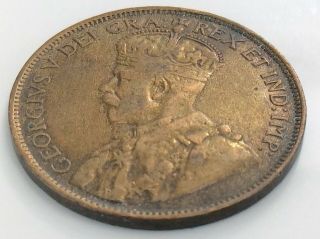 1914 Canada One 1 Cent Copper Large Penny Canadian George V Circulated Coin J875 4
