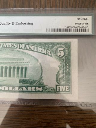 1934 5 Dollar Silver Certificate PMG Choice About Uncirculated 58 EPQ 6