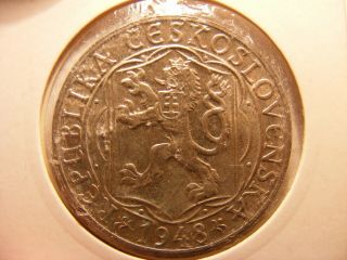 Czechoslavakia 1948 Silver 100 Korun,  Unc,  Km 26,  One Year Type Coin