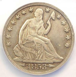 1853 - O Arrows & Rays Seated Liberty Half Dollar 50c - Certified Ngc Vf Details