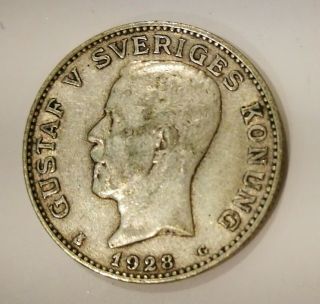 Sweden 1 Krona 1928 Silver