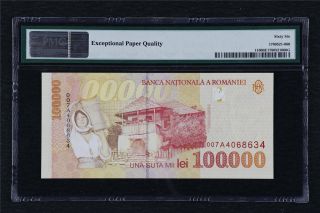 1998 Romania Banca Nationala 100000 Lei Pick 110 PMG 66 EPQ Gem UNC 2