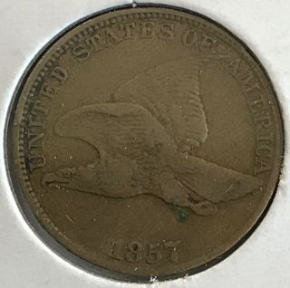 1857 - Flying Eagle Copper Penny - Cent 1¢ Us Coin - Coinage 11