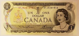 1973 Bank Of Canada $1 One Dollar Bill Uncirculated Unc