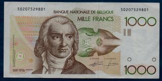 Belgium Banknote 1000 Francs 1980 Vf,