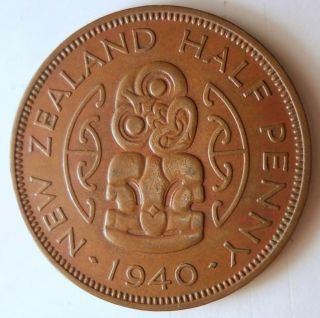 1940 Zealand 1/2 Penny - Coin - - Zealand Bin C