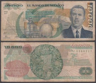 Banco De Mexico,  10,  000 Pesos,  1988,  Vf,  P - 90 (b)