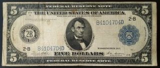Series 1914 $5 Federal Reserve Note,  Federal Reserve Bank,  York Fr.  851a
