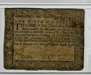 1/9th Shilling " Old Colonial " (1776) 1/9th Shilling " Old Colonial " (rare)
