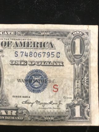 Fr.  1610 Series 1935 - A $1 Experimental " S " Note - Silver Certificate