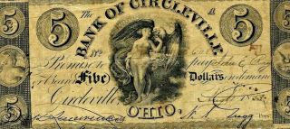 $5 " Bank Of Circleville " $5 (ohio) 1800 