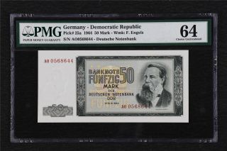 1964 Germany Democratic Republic 50 Mark Pick 25a Pmg 64 Choice Unc
