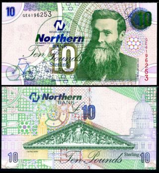 Northern Ireland 10 Pounds 19 - 1 - 2005 P 206 Unc