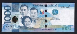 " 2016 " Philippines 1000 Pesos Ngc Single Prefix Duterte/tetangco Uncirculated