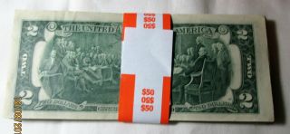 25 Pack ($50.  00) 1976 $2 Bills From FRB of Atlanta 2
