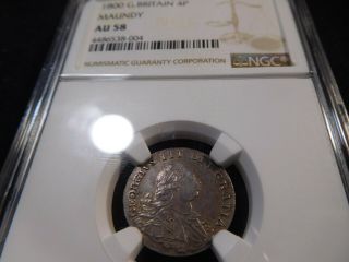 Y137 Great Britain 1800 Maundy 4 Pence Ngc Au - 58