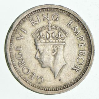 Silver - World Coin - 1945 India 1 Rupee - World Silver Coin - 11.  6 Grams 997