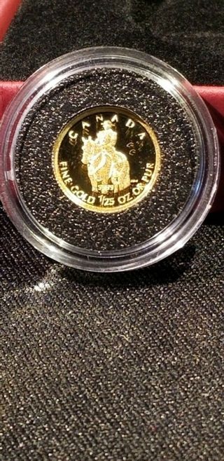 2010 Canada 1/25 Oz Fine Gold Coin Rcmp Royal Canadian Mounted Police 50 Cents