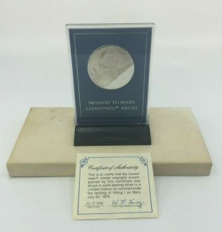 Mission To Mars Eyewitness Medal Solid Sterling Silver Limited Ed.  Franklin