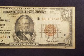 West Point Coins 1929 $50 ' Federal Reserve Bank of York ' National Note ' B ' 4