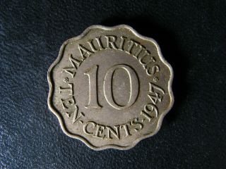 10 Cents 1947 Mauritius Km 24 Maurice Moris