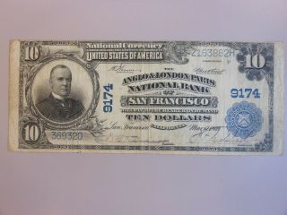 1902 $10 San Francisco Anglo & London Paris National Bank 9174