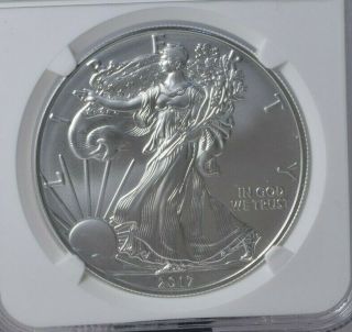 2017 W Burnished Silver Eagle Ngc Ms70 First Day Issue Mercanti Signed Label