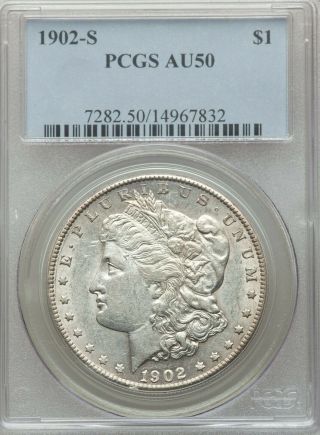 1902 - S $1 Morgan Silver Dollar Pcgs Au50 18 - 01571