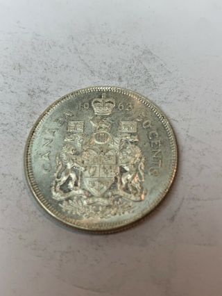 Canada Silver Half Dollar 50 Cents 1963