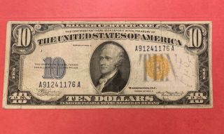 1934 - A $10 North Africa Silver Certificate Ww2 Emegency Note