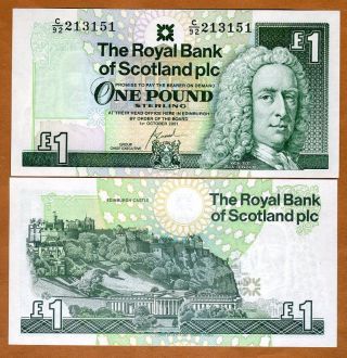 Scotland Royal Bank,  1 Pound,  2001,  P - 351 (351e),  Unc