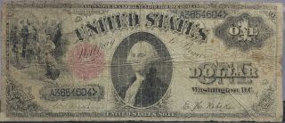 1880 Fr.  84 U.  S.  Red Seal One Dollar $1 Large Washington Bill United States Note