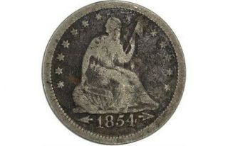 Seated Liberty Quarter 1854 Arrows At Date No Rays Variety 3