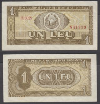 Romania 1 Leu 1966 (vf - Xf) Banknote P - 91
