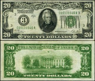Fr.  2051 C $20 1928 - A Federal Reserve Note Philadelphia Vf,