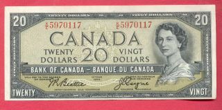 1954 Bank Of Canada $20 Twenty Dollar - Bill Note - Beattie / Coyne K/e 5970117