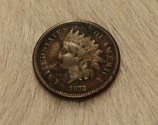 1872 Indian Head Cent - Bold N - Fine - Very Low Mintage