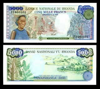 Rwanda 5,  000 5000 Francs 1988 P 22 Unc